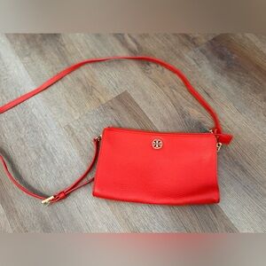 Tory Burch Vibrant Red Leather Crossbody
